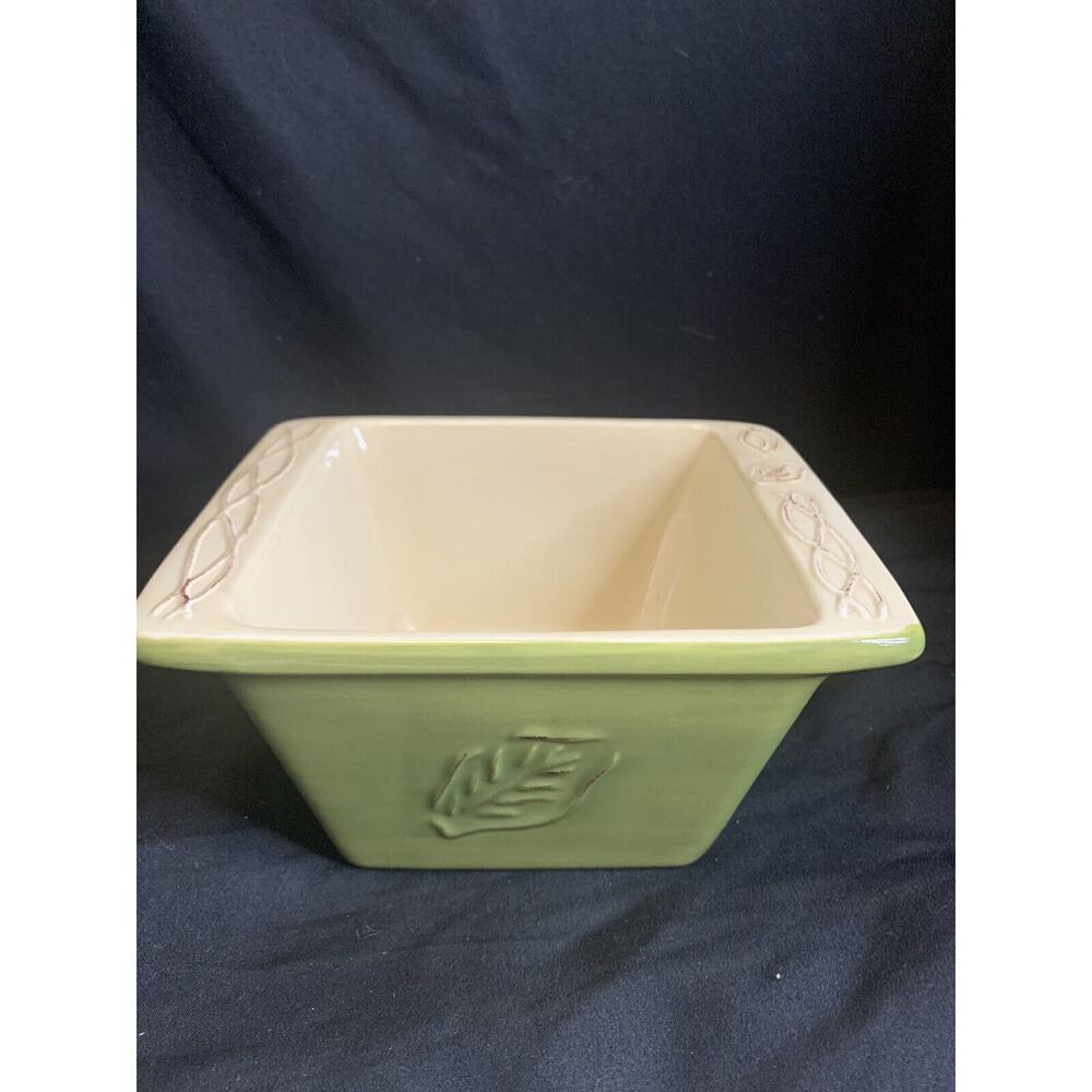 Tastefully Simple Dip Bowl- Host Collection- Green Leaf Collection